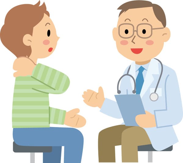 医師に相談する患者さんのイラスト