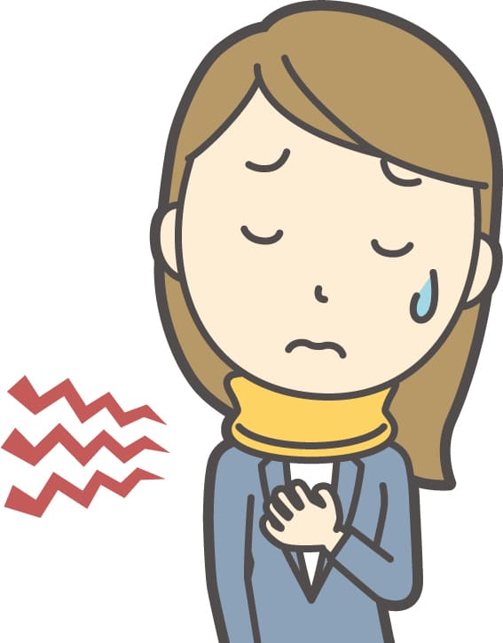 むち打ちの女性のイラスト