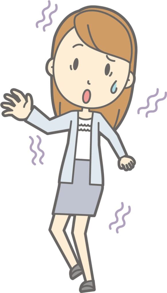 ふらつく女性のイラスト