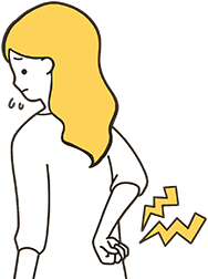 腰痛女性のイラスト