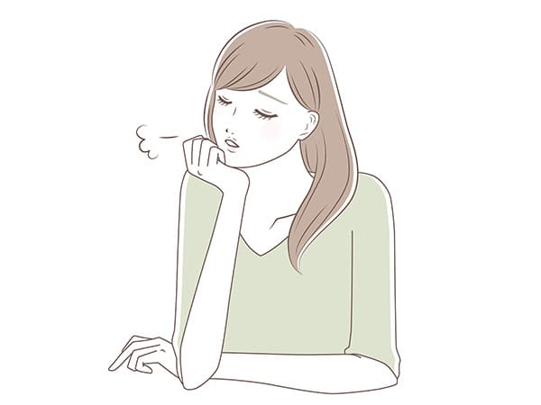 ため息をつく女性のイラスト