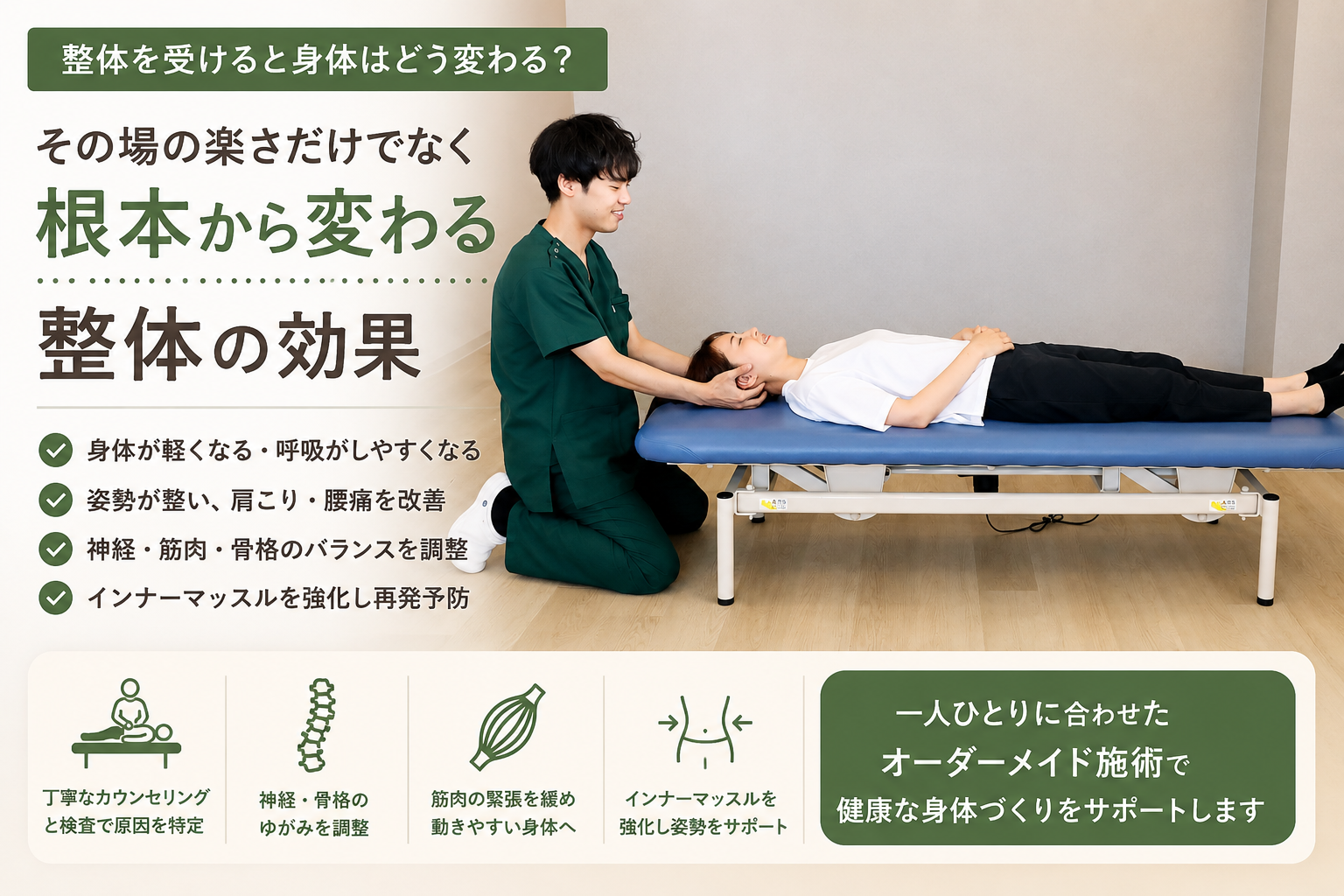 宝塚ぴっとで整体を受けたい方へ、整体は身体がどう変わる？