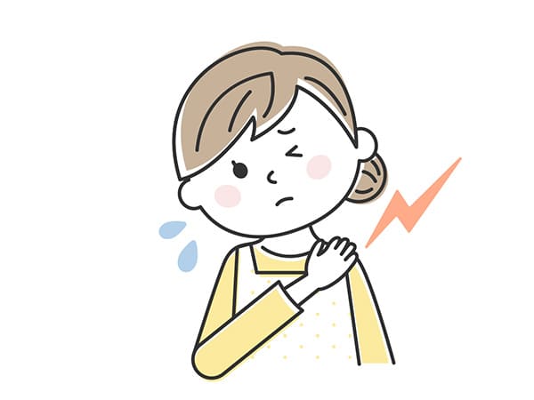 肩こりに悩む女性イラスト