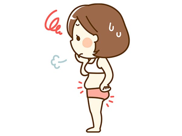 お腹ぽっこりの女性イラスト